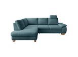 Livetastic , Petrol , Textil , 261x206 cm , Liegefunktion, Rücken echt, Armteil rechts , Wohnzimmer, Sofas & Couches, Schlafsofas, Schlafsofas