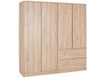 Möbelix , Eiche Artisan , Holzwerkstoff , 2 Fächer , 2 Schublade(n) Schubladen , 195x205.5x56.6 cm ,