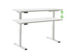 Mid.you , Weiß , Holzwerkstoff , rechteckig , 67x69-119x138 cm , Made in Germany , höhenverstellbar, Memoryschalter, USB-Anschlüsse ,