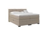 Möbelix , Beige , Textil , H4 , 5-Zonen , 180x200 cm , gepolstertes Kopfteil , Schlafzimmer, Betten, Boxspringbetten