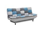 Mid.you , Blau, Silberfarben, Dunkelgrau , Textil, Holzwerkstoff , 188x90x89 cm , Schlafen auf Sitzhöhe , Wohnzimmer, Sofas & Couches, Schlafsofas, Schlafsofas