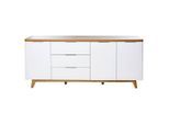 Livetastic , Weiß, Eichefarben , Holzwerkstoff , 3 Fächer , 3 Schublade(n) Schubladen , 180x77x39 cm , Beimöbel erhältlich, stehend ,