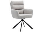 Mid.you , Taupe , Metall, Textil , Uni , 60x95x67 cm , Sitzfläche 180° drehbar, automatische Rückholfunktion ,