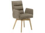 Mid.you , Eichefarben, Cappuccino , Holz, Textil , Wildeiche , massiv , 61x95x65 cm ,