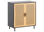 Livetastic , Schwarz , Holzwerkstoff , Wiener Geflecht , 80x86.5x40 cm , stehend ,