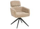 Livetastic , Beige , Holz, Metall, Textil , Pappel , Sperrholz , 60x87.5x68 cm , Sitzfläche 360° drehbar ,