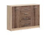 Möbelix , Eichefarben, Sonoma Eiche , Holzwerkstoff , 2 Fächer , 4 Schublade(n) Schubladen , 118.5x84x34 cm ,