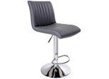 Mid.you , Grau, Chromfarben , Metall, Textil , 43x91-112x54 cm , Sitzfläche 360° drehbar ,