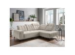 Livetastic , Beige , Textil , Uni , L-Form , 261x200 cm , Typenauswahl, Stoffauswahl, seitenverkehrt erhältlich, Rücken echt, USB-Anschluss, elektrischer Sitzvorzug, USB-C-Anschluss , Wohnzimmer, Sofas & Couches, Wohnlandschaften, Ecksofas