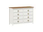 Livetastic , Weiß , Holz , Kiefer , massiv , 8 Schublade(n) Schubladen , 125x85x41 cm ,