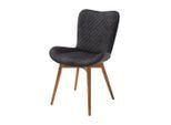 Mid.you , Anthrazit , Textil , Wildeiche , massiv , 58x88x67 cm ,