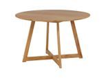 Livetastic , Beige , Holz, Holzwerkstoff , Kautschukholz,Kautschukholz , furniert, massiv , rund , 52x75x120 cm , Esszimmer, Esszimmertische, Esstische, Esstische rund