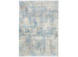 Dieter Knoll , Blau, Grau , Textil , rechteckig , 140x200 cm , Care & Fair , für Fußbodenheizung geeignet, in verschiedenen Größen erhältlich , Teppiche & Böden, Teppiche, Webteppiche
