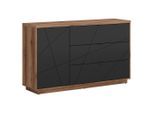 Möbelix , Schwarz, Eichefarben , Holzwerkstoff , 1 Fächer , 3 Schublade(n) Schubladen , 156x93x42.5 cm ,