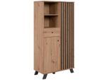 Mid.you , Anthrazit, Eiche Artisan , Holzwerkstoff , 4 Fächer , 1 Schublade(n) Schubladen , 80x156x40 cm , stehend , Kleinmöbel, Kommoden, Highboards