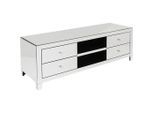 Kare-Design , Schwarz, Weiß , Glas, Holzwerkstoff , Tanne , massiv , 4 Schublade(n) Schubladen , 140x50x45 cm , Beimöbel erhältlich ,
