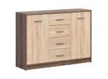 Möbelix , Eichefarben, Sonoma Eiche , Holzwerkstoff , 2 Fächer , 4 Schublade(n) Schubladen , 118.5x84x34 cm ,