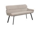 Mid.you , Taupe , Metall, Textil , 140x90x62 cm , Stoffauswahl, mit Rückenlehne, in verschiedenen Größen erhältlich , Esszimmer, Bänke, Polsterbänke