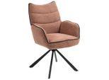 Mid.you , Schwarz, Rostfarben , Metall , Uni , Füllung: Schaumstoff , 60x92x67 cm , Sitzfläche 180° drehbar, automatische Rückholfunktion , Esszimmer, Esszimmerstühle, Polsterstühle