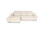 Livetastic , Creme , Textil , Ottomane links, L-Form , 286x165 cm , Made in EU , seitenverkehrt erhältlich, Hocker erhältlich, Rücken echt, Armteil links, Armteil rechts ,
