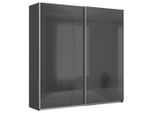 Möbelix , Anthrazit, Anthrazit Hochglanz , Glas, Holzwerkstoff , 6 Fächer , 225x229x62 cm , Blauer Engel, Goldenes M, Made in Germany , umfangreiches Zubehör erhältlich ,