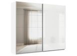 Möbelix , Silberfarben, Weiß, Weiß Hochglanz , Glas, Holzwerkstoff , 6 Fächer , 271x229x62 cm , Blauer Engel, Goldenes M, Made in Germany ,