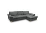 Mid.you , Dunkelgrau , Textil , Eiche , Uni , L-Form, Ottomane rechts , 279x170 cm , Made in EU, FSC MIX , Rücken echt ,