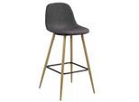 Mid.you , Anthrazit, Eichefarben , Metall, Textil , 46.6x101x51 cm , Reach , Esszimmer, Barmöbel, Barhocker