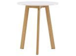 Livetastic , Weiß, Hellbraun , Holz , Pappel,Pappel , furniert , rund , 65x75x65 cm , Esszimmer, Esszimmertische, Esstische, Holztische, Esstische Holz