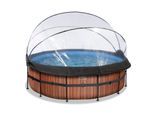 EXIT Frame Pool ø427x122cm mit Sandfilterpumpe und Abdeckung, versch. Ausführungen