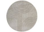 Novel Webteppich, Grau, Textil, Boho, rund, ISO 9001, Bsci, Oeko-Tex® Standard 100, für Fußbodenheizung geeignet, in verschiedenen Größen erhältlich, leicht zusammenrollbar, Teppiche und Böden, Teppiche, Webteppiche