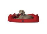 Tierlando SCOTCH VISCO - Orthopädisches Hundebett mit 2-in-1-Bezug dunkelrot 1,1 m, 22 cm, 90 cm