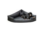 Tierlando TRIVIA - Orthopädisches Eckhundebett schwarz/ graphit 1,2 m, 25 cm, 1,2 m