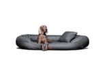 Tierlando Orthopädisches Hundebett LENNART VISCO PLUS Kunstleder schwarz/ graphit 1,4 m, 30 cm, 1,05 m