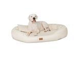 Tierlando Orthopädisches Hundebett LENNART VISCO PLUS Kunstleder creme 1,4 m, 30 cm, 1,05 m