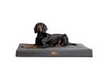 Tierlando ® OSCAR VISCO Orthopädische Hundematratze Kunstleder Velours Hundebett schwarz/ graphit 1 m, 11 cm, 80 cm