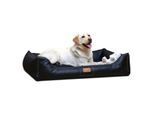 Tierlando ® Orthopädisches Hundebett Maddox Kunstleder Hundesofa Mittelgroß Große Hunde Hundesofa XL XXL schwarz 1,2 m, 25 cm, 85 cm
