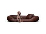 Tierlando Orthopädisches Hundebett LENNART VISCO PLUS Kunstleder braun 1,4 m, 30 cm, 1,05 m