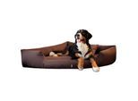 Tierlando ® TRIVIA | Orthopädisches Eckhundebett Polyester Hundebett Dreieckbett braun 1,2 m, 25 cm, 1,2 m