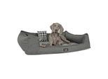 Tierlando SCOTCH VISCO - Orthopädisches Hundebett mit 2-in-1-Bezug schwarz/ graphit 1,1 m, 22 cm, 90 cm