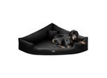 Tierlando TRIVIA - Orthopädisches Eckhundebett schwarz 80 cm, 25 cm, 80 cm