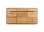 Linea Natura Sideboard Kelio, Eiche, Holz, Wildeiche, furniert, massiv, teilmassiv, 2 Fächer, 4 Schublade(n) Schubladen, 165x85x42 cm, Beimöbel erhältlich, Holzmöbel, Kleinmöbel Holz, Holzkommoden, Sideboards Holz