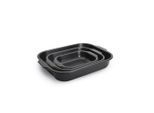 Woll Bratform, Schwarz, Schwarz Hochglanz, Keramik, rechteckig, 30x8x38 cm, backofengeeignet,antihaftbeschichtet, Kochen, Töpfe, Bräter