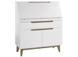 Livetastic Sekretär, Weiß, Eiche, Holz, Holzwerkstoff, Asteiche, furniert, 1 Schublade(n) Schubladen, konisch, eckig, 97x113x40 cm, Arbeitszimmer, Schreibtische, Sekretäre