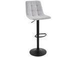 Stylife Barhocker, Schwarz, Beige, Metall, Textil, Drehteller, 43x90-112x47 cm, Sitzfläche 360° drehbar, Esszimmer, Barmöbel, Barhocker