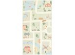 Lindorug Kinderteppich Living Ecovia, waschbar, Pastellblau, Salbeigrün, Aprikose, Textil, Bauernhof, rechteckig, 80x150 cm, Oeko-Tex® Standard 100, für Fußbodenheizung geeignet, rutschfest, in verschiedenen Größen erhältlich, wasserabweisend, schmutzabweisend, Hausstauballergiker feuchtraumgeeignet, stuhlrollengeeignet, waschbar, pflegeleicht, strapazierfähig, reißfest, rutschfeste Unterfläche, v