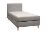 Boxxx Boxbett, Hellgrau, Holz, Buche, massiv, H2, Höhe ca. 16 cm, 120x200 cm, gepolstertes Kopfteil, in verschiedenen Größen erhältlich, Schlafzimmer, Betten, Boxspringbetten