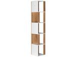 Mid.you Eckregal, Natur, Weiß, Holzwerkstoff, 6 Fächer, 34x185x34 cm, Wohnzimmer, Regale, Eckregale