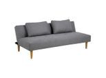 Mid.you , Grau, Eichefarben , Holz, Metall, Textil , Kautschukholz , Uni , 180x74x86 cm ,