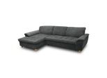 Mid.you , Dunkelgrau , Textil , Eiche , Uni , L-Form, Ottomane links , 279x162 cm , Made in EU, FSC MIX , Rücken echt ,